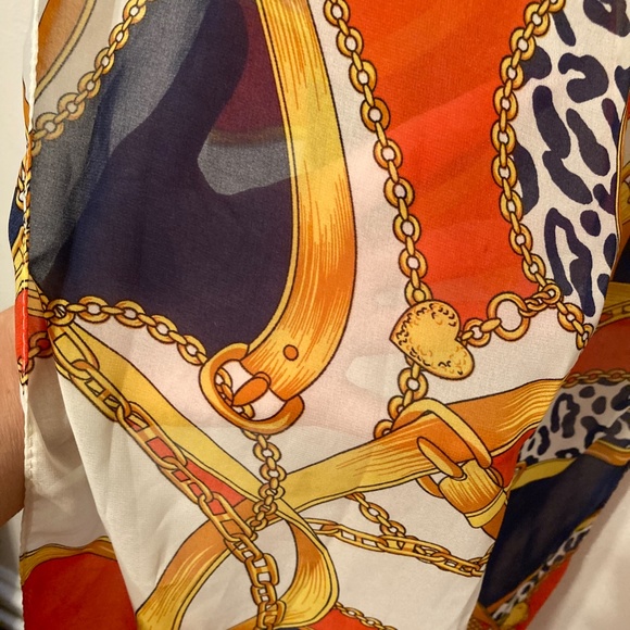 Anne Klein Orange Pleated Retro 50's Summer Dress sz10 - Picture 13 of 13